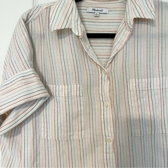 Madewell Courier shirt Small colorful embroidered stripe - Picture 2 of 5